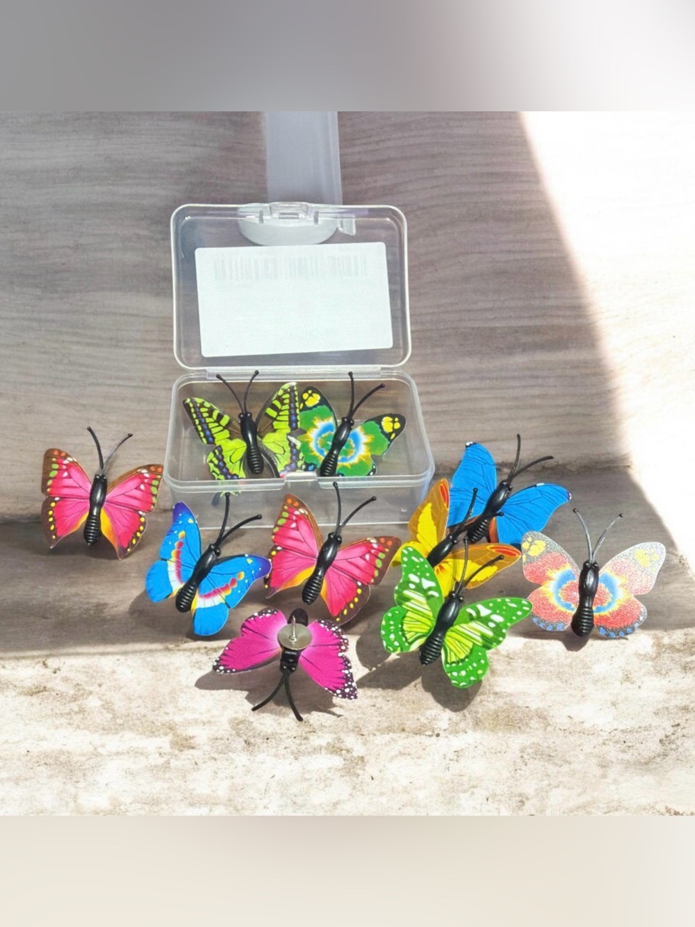 Colorful Decorative Butterfly Thumb Tacs 10 Piece - Multi-Color Set
